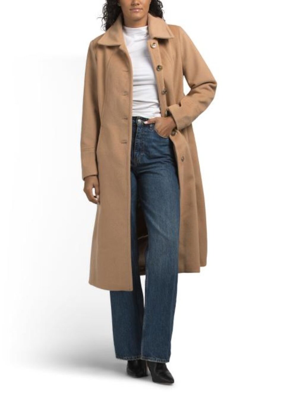 VINCE CAMUTO Single Breasted Maxi Coat With Detachable Faux Fur Collar And Cuffs - Picture 3 of 4